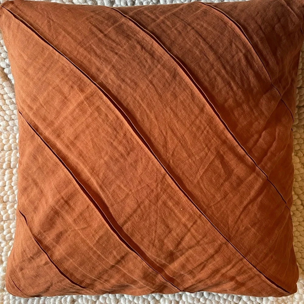 Crate & Barrel burnt orange pillow cover